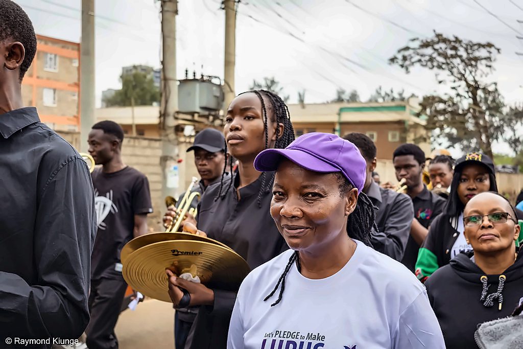 Members of the community on the walk route