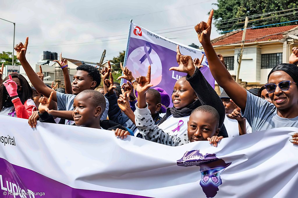 Supporters gathered behind the LFA banner