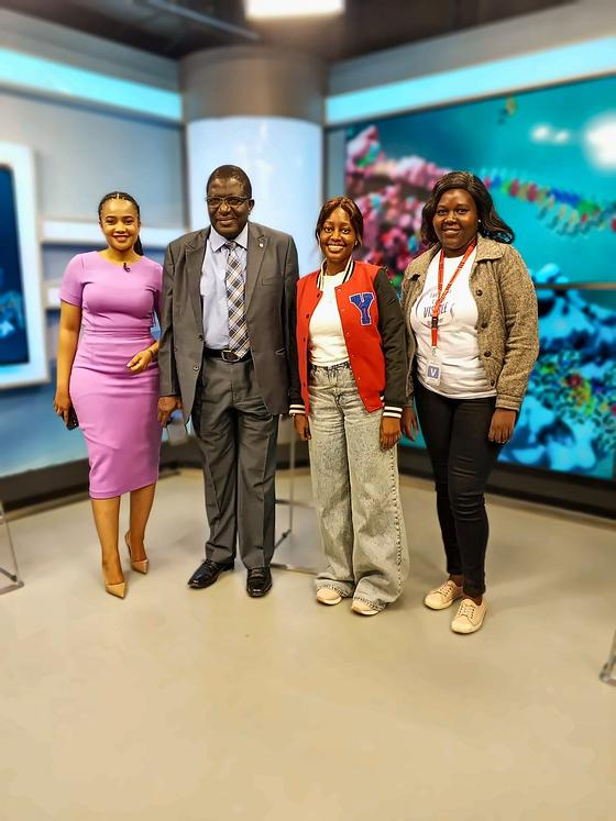 With the host and a guest on the NTV Kenya set after the lupus segment