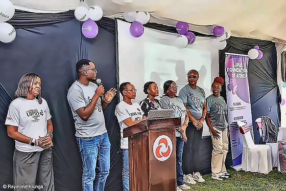 The LFA leadership team addressing the community at World Lupus Day 2026